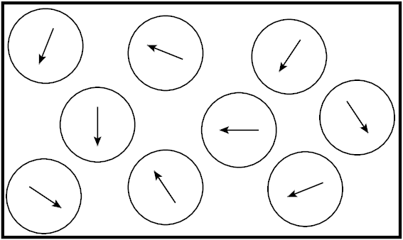 a bunch of spheres with dipoles, representing polar molecules in a fluid